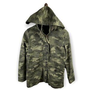 Lucky Brand Camo Hooded Cargo Jacket Size S